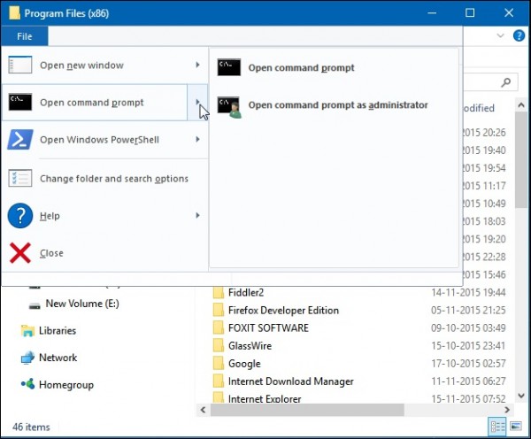 Open command prompt