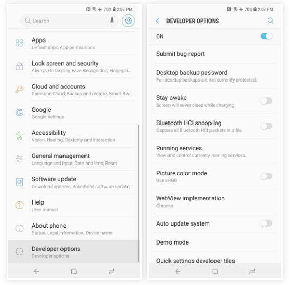 Developer Options