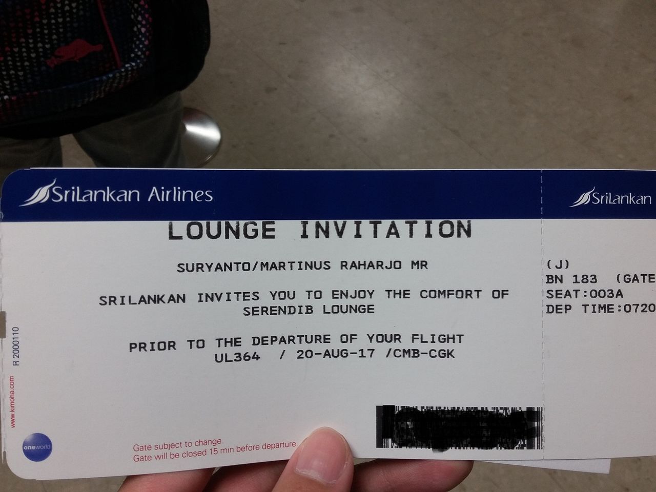 Review of SriLankan Airlines flight from Colombo to Jakarta in Business