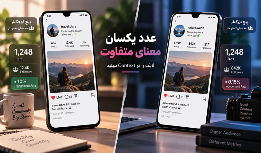تفاوت معنای تعداد لایک در پیجهای مختلف