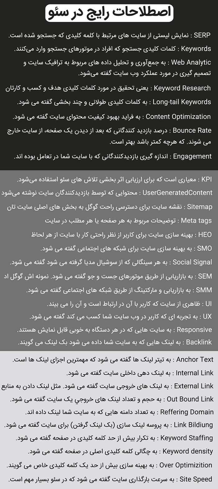 اصطلاحات سئو